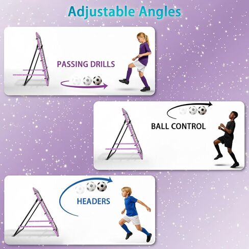 Soccer Rebounder Net, Adjustable Angle Multi-Sport Training Goal for Kids & Teens Ages 3+, Portable Backyard Practice Net with Lavender Frame & Red Target Grid in Kuwait