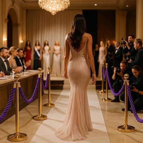 4PCS Braided Purple Rope – 5FT Rope Twisted Barrier Cord with Gold Hooks VIP Set Crowd Control Stanchion for Event Decor and Party Stanchion Posts in Saudi Arabia