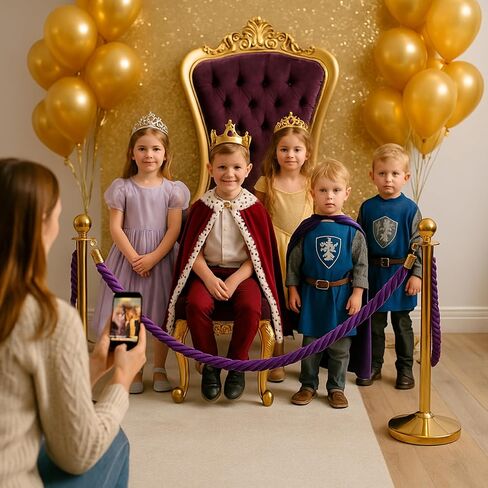 4PCS Braided Purple Rope – 5FT Rope Twisted Barrier Cord with Gold Hooks VIP Set Crowd Control Stanchion for Event Decor and Party Stanchion Posts in Saudi Arabia