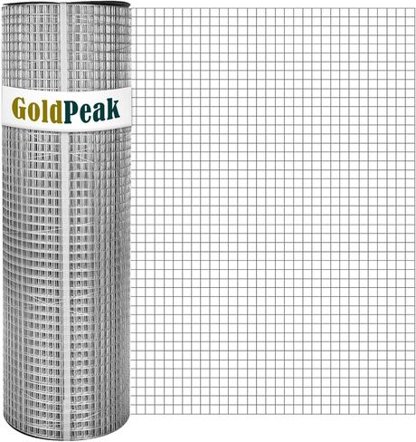 GoldPeak 1/4 بوصة قطعة قماش الأجهزة 24 بوصة × 100 قدم قياس 23، مجلفن بالغمس الساخن بعد اللحام، شبكة سلكية للدجاج، لفة سياج سلكي، لفة سلك غوفر، سياج حديقة، حارس شجرة، سياج سلكي شبكي in Saudi Arabia