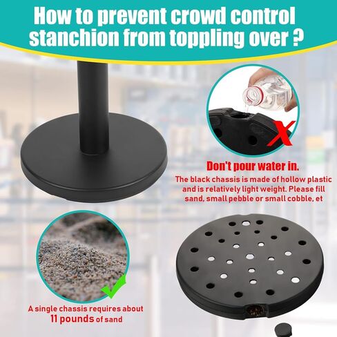 Blulu 12 قطعة من دعامة التحكم في الحشود مع حزام قابل للسحب بطول 6.5 قدم، حواجز التحكم في الحشود، عمود طابور، حاجز أمان، حامل خط فواصل الخط in Kuwait