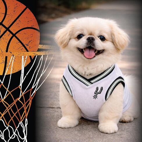 Pets First Official NBA San Antonio Spurs Road Jersey for Dogs & Cats in Team Color. Comfortable Stretchable Material, Size Small - Stylish Dog Basketball Jersey for Your Furry Fan in Saudi Arabia