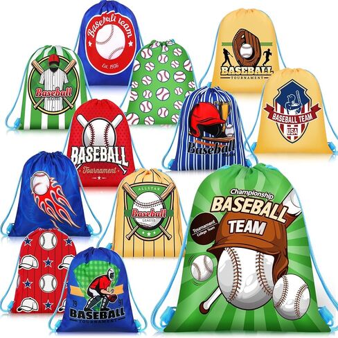 12 Pcs Sports Party Favor Sports Drawstring Gift Bags Travel Sports Candy Goodie Bags for Party Workout Supplies (Basketball, 12 x 14 Inch) in Kuwait