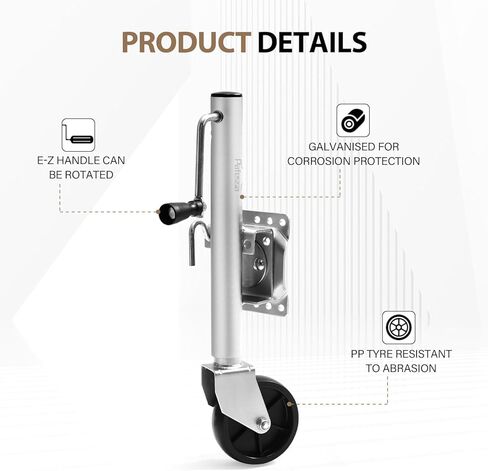 USA Swivel Side Crank Boat Trailer Jack 1,000LB Lift Capacity with Wheel and Install Hardware in Kuwait