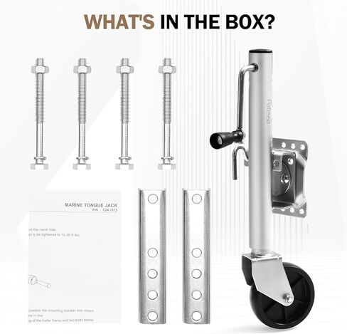 USA Swivel Side Crank Boat Trailer Jack 1,000LB Lift Capacity with Wheel and Install Hardware in Kuwait