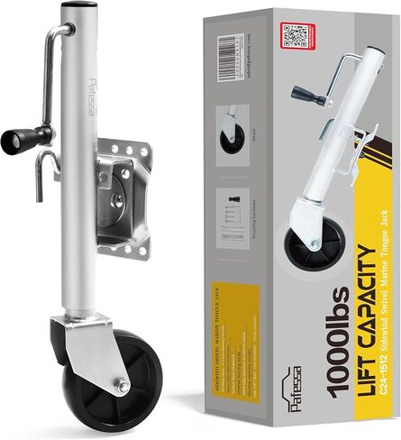 USA Swivel Side Crank Boat Trailer Jack 1,000LB Lift Capacity with Wheel and Install Hardware in Kuwait