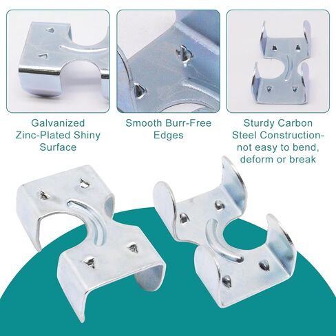 30Pcs Rope Clamps Heavy Duty Double Clips Loop End Clip for Rope Fixing Fits 3/8" to 1/2" Twisted or Braided Ropes (10-12mm) in Kuwait