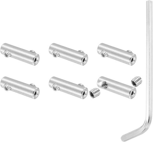 PATIKIL 1.5mm Hole Wire Rope Clips Set, 6 Pcs 304 Stainless Steel Double Holes Lock Cable Clamps Clip with M4 Hexagon Screws Spanner for Wire Rope Fitting, Silver in Saudi Arabia