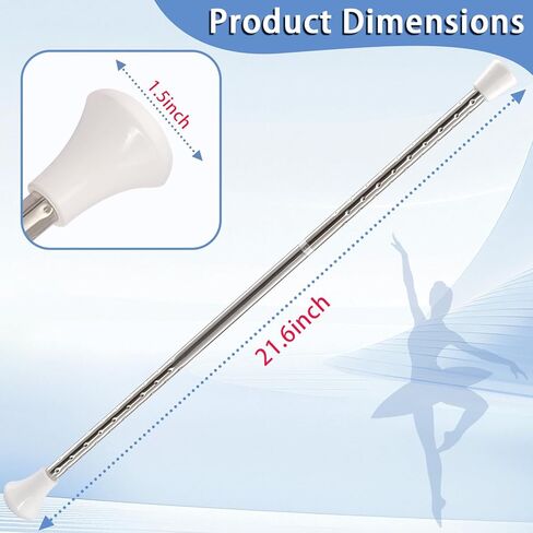 باتون تويرلينج، هراوات للتدوير من الفولاذ المقاوم للصدأ 2 شريط دوار 3 أربطة شعر قوس قزح مناسبة للمبتدئين فضي وأبيض 21.6 بوصة in Kuwait