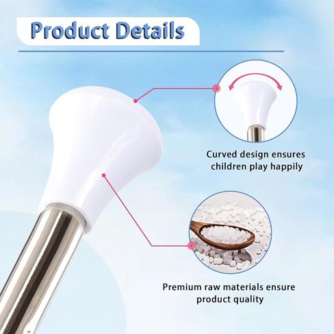 باتون تويرلينج، هراوات للتدوير من الفولاذ المقاوم للصدأ 2 شريط دوار 3 أربطة شعر قوس قزح مناسبة للمبتدئين فضي وأبيض 21.6 بوصة in Kuwait