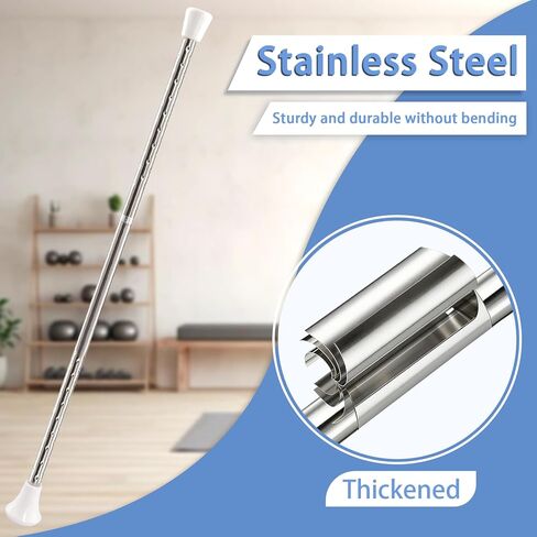 باتون تويرلينج، هراوات للتدوير من الفولاذ المقاوم للصدأ 2 شريط دوار 3 أربطة شعر قوس قزح مناسبة للمبتدئين فضي وأبيض 21.6 بوصة in Kuwait