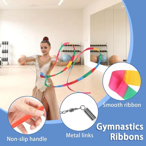 باتون تويرلينج، هراوات للتدوير من الفولاذ المقاوم للصدأ 2 شريط دوار 3 أربطة شعر قوس قزح مناسبة للمبتدئين فضي وأبيض 21.6 بوصة in Kuwait