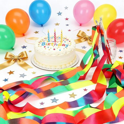 20 PCS Ribbon Dancing Wands for Kids Dance Ribbon Party Favors Gymnastics Ribbon Wand Princess Party Supplies, Girls Party Games, Gymnastics Goody Bag Stuffers in Kuwait