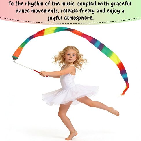 20 PCS Ribbon Dancing Wands for Kids Dance Ribbon Party Favors Gymnastics Ribbon Wand Princess Party Supplies, Girls Party Games, Gymnastics Goody Bag Stuffers in Kuwait