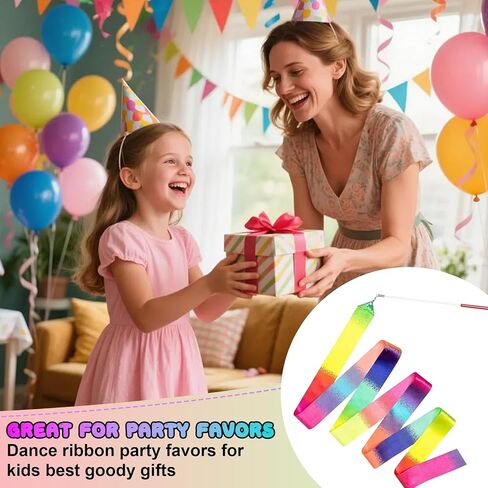 20 PCS Ribbon Dancing Wands for Kids Dance Ribbon Party Favors Gymnastics Ribbon Wand Princess Party Supplies, Girls Party Games, Gymnastics Goody Bag Stuffers in Kuwait