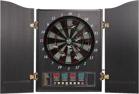 مجموعة خزانة لوحة رمي السهام الإلكترونية، لوحات رمي ​​السهام الرقمية الكهربائية مع لوحات رمي ​​السهام الرقمية الكهربائية LED، 27 لعبة و243 نوعًا مختلفًا و16 لاعبًا للمكاتب والحدائق وغرف الحفلات والحانات in Kuwait