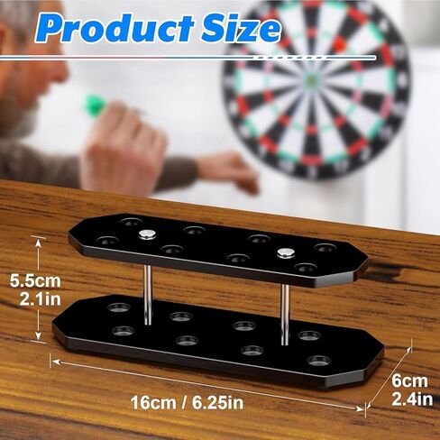 AUNMAS Dart Stand Acrylic Holder Display Stand Holds 8 Tabletop Display Rack for Dart Storage and Organization (Black) in Saudi Arabia