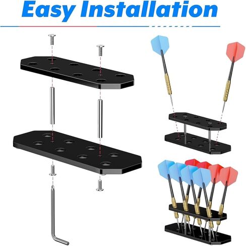 AUNMAS Dart Stand Acrylic Holder Display Stand Holds 8 Tabletop Display Rack for Dart Storage and Organization (Black) in Saudi Arabia
