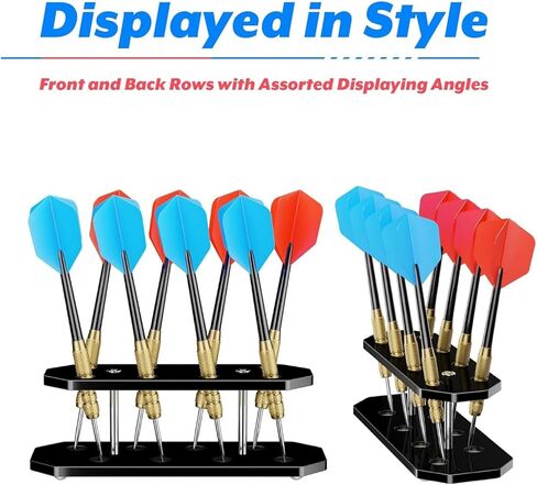 AUNMAS Dart Stand Acrylic Holder Display Stand Holds 8 Tabletop Display Rack for Dart Storage and Organization (Black) in Saudi Arabia