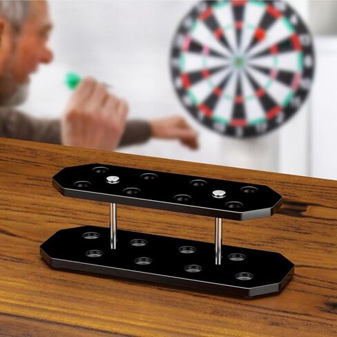AUNMAS Dart Stand Acrylic Holder Display Stand Holds 8 Tabletop Display Rack for Dart Storage and Organization (Black) in Saudi Arabia