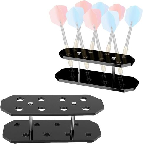 AUNMAS Dart Stand Acrylic Holder Display Stand Holds 8 Tabletop Display Rack for Dart Storage and Organization (Black) in Saudi Arabia