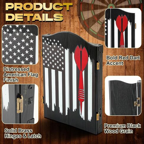 Electronic Dart Board Cabinet Set LED Decorative Dart Board for Adult with Cabinet Wooden 8 Players 25 Games12 Soft Tip Darts 50 Replacements for Family Game Basement Rec Room Bars in Saudi Arabia