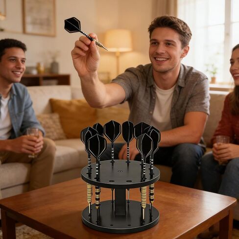 Dart Storage Stand – Wooden Dart Organizer with 12 Vertical Slots for Darts, for Indoor Outdoor Desk Home Living Room Games Bar Bedroom in Saudi Arabia
