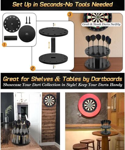 Dart Storage Stand – Wooden Dart Organizer with 12 Vertical Slots for Darts, for Indoor Outdoor Desk Home Living Room Games Bar Bedroom in Saudi Arabia