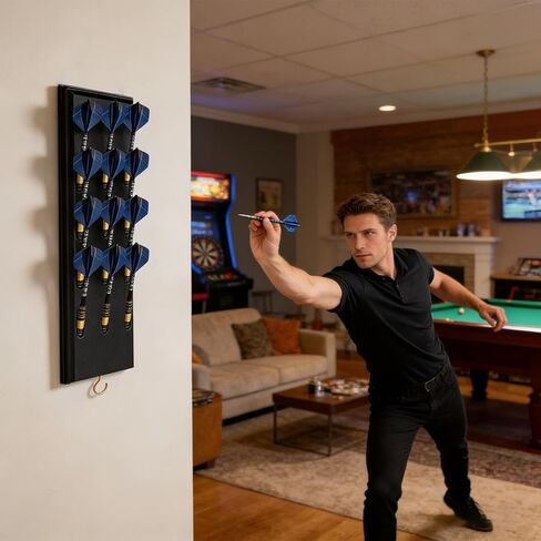 Genérico Dart Storage, Wooden Wall Organizer | Storage Rack for 12 Darts with Display | for Organizing Office Club Bar Game Room Living Room Bedroom in Saudi Arabia