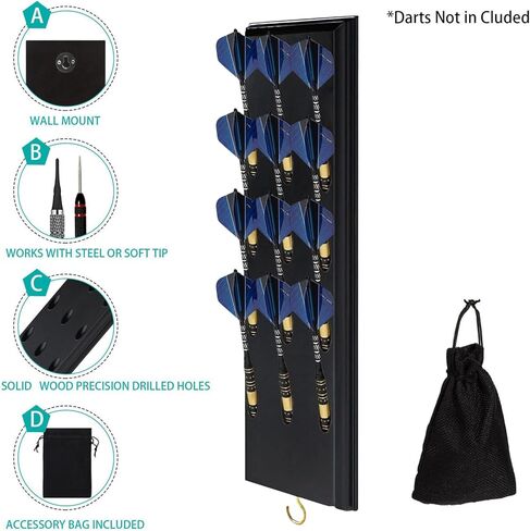 Genérico Dart Storage, Wooden Wall Organizer | Storage Rack for 12 Darts with Display | for Organizing Office Club Bar Game Room Living Room Bedroom in Saudi Arabia