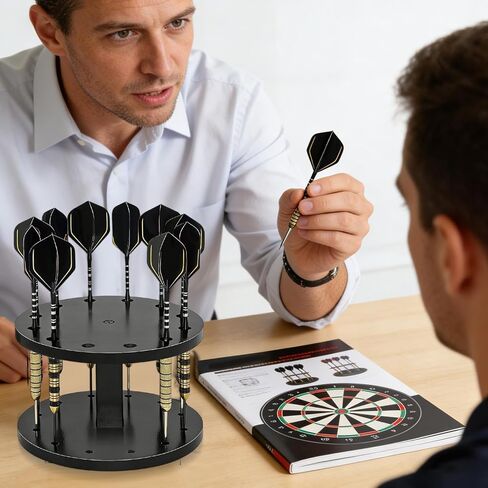 Genérico Dart Holder Organizer with 12 Slots, Wooden Dart Docking Base, Indoor and Outdoor Desk Use Playground Playroom Bar Bedroom in Saudi Arabia