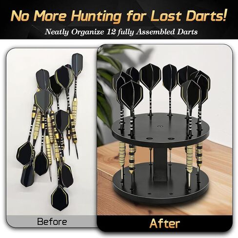 Genérico Dart Holder Organizer with 12 Slots, Wooden Dart Docking Base, Indoor and Outdoor Desk Use Playground Playroom Bar Bedroom in Saudi Arabia