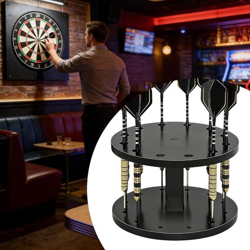 Genérico Dart Holder Organizer with 12 Slots, Wooden Dart Docking Base, Indoor and Outdoor Desk Use Playground Playroom Bar Bedroom in Saudi Arabia