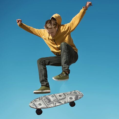 ALAZA 3D فواتير الدولار لوح التزلج قبضة الشريط ورقة Longboards Griptape 33 "X 9" فقاعة الحرة المضادة للانزلاق سكوتر سطح السفينة ورقة الرمال للوحة الأسطوانة in Saudi Arabia
