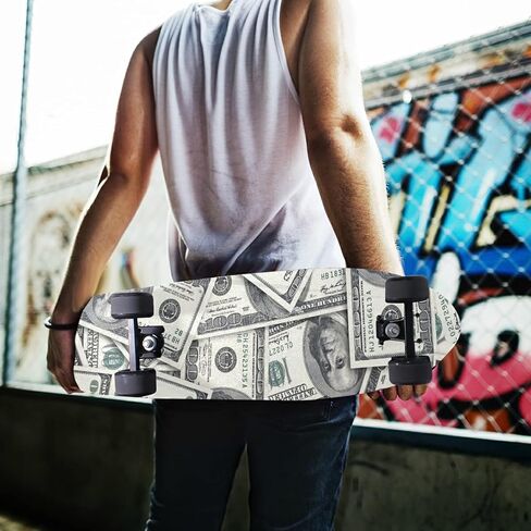 ALAZA 3D فواتير الدولار لوح التزلج قبضة الشريط ورقة Longboards Griptape 33 "X 9" فقاعة الحرة المضادة للانزلاق سكوتر سطح السفينة ورقة الرمال للوحة الأسطوانة in Saudi Arabia