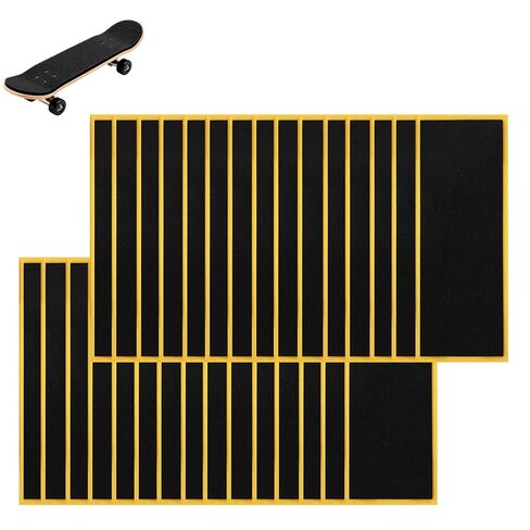 30pcs PRO Fingerboard Grip Tape, 11x3.8cm/4.33x1.5in Foam Anti-Slip Sandpaper Skate Board Stickers with Strong Adhesive Backing for Finger Board Skateboard Games & Tricks (Black) in Saudi Arabia
