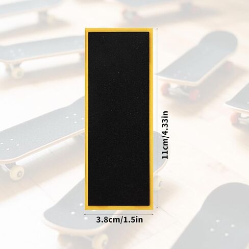 30pcs PRO Fingerboard Grip Tape, 11x3.8cm/4.33x1.5in Foam Anti-Slip Sandpaper Skate Board Stickers with Strong Adhesive Backing for Finger Board Skateboard Games & Tricks (Black) in Saudi Arabia