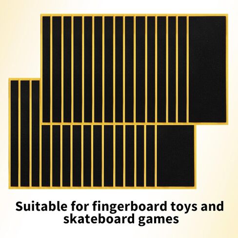 30pcs PRO Fingerboard Grip Tape, 11x3.8cm/4.33x1.5in Foam Anti-Slip Sandpaper Skate Board Stickers with Strong Adhesive Backing for Finger Board Skateboard Games & Tricks (Black) in Saudi Arabia