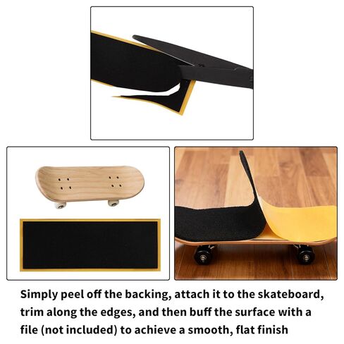 30pcs PRO Fingerboard Grip Tape, 11x3.8cm/4.33x1.5in Foam Anti-Slip Sandpaper Skate Board Stickers with Strong Adhesive Backing for Finger Board Skateboard Games & Tricks (Black) in Saudi Arabia