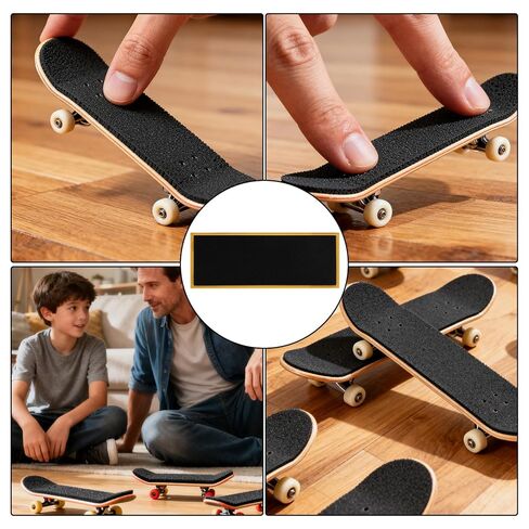 30pcs PRO Fingerboard Grip Tape, 11x3.8cm/4.33x1.5in Foam Anti-Slip Sandpaper Skate Board Stickers with Strong Adhesive Backing for Finger Board Skateboard Games & Tricks (Black) in Saudi Arabia
