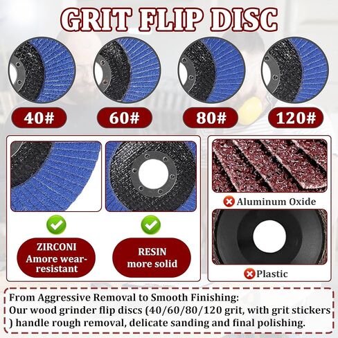 مجموعة أقراص نحت الخشب 19 قطعة لمطحنة زاوية 4 بوصة و4.5 بوصة | قرص عجلة طحن أداة StumpGrinder مع حلقة محول 7/8"-5/8" | مجموعة أقراص تلميع وتشكيل قطع النجارة من أجل النحت السريع in Kuwait