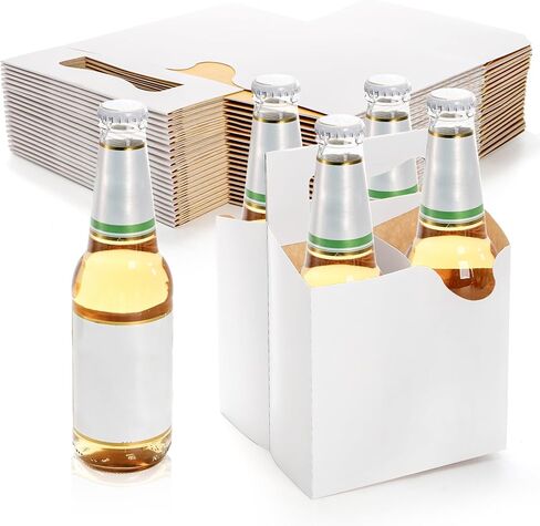 Okllen 20 Pack Cardboard Bottle Holder for 4 Bottles, 12 oz Drink Carrier, Beer or Soda Portable Bottle Carrier for Safe and Easy Transport in Saudi Arabia