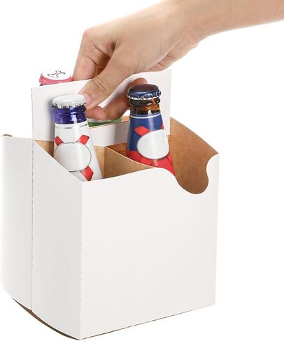 Okllen 20 Pack Cardboard Bottle Holder for 4 Bottles, 12 oz Drink Carrier, Beer or Soda Portable Bottle Carrier for Safe and Easy Transport in Saudi Arabia
