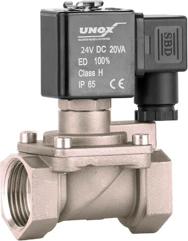 UNOX 3/4" NPT Steam Solenoid Valve 24V DC, High Temperature 176°F/356°F AISI316 Stainless Steel Electric Solenoid Valve Normally Open - 0-363 PSI (0–25 Bar) Threaded Industrial Flow Controller in Kuwait