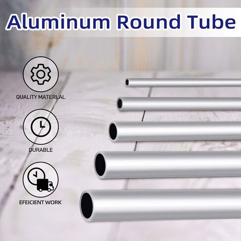 Aluminum Round Tube, 1" (25mm) OD x 3mm Wall Thickness Hollow Pipe, 12" Length Seamless Metal Straight Tubing, 1 PCS in Kuwait