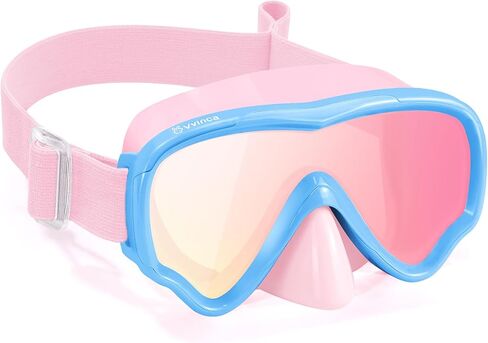 Vvinca Kids Swim Goggles with Nose Cover, Anti-Fog/UV Swimming Mask for Boys Girls 3-15, No Hair Pulling Fabric Strap in Kuwait
