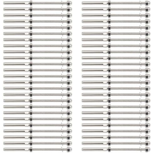 50 Pcs 3/16 Swage Threaded Stud Tensioner Length 6" for 4x4 2x2 Wood Metal Post, and 3/16 150ft Black Wire Rope and 300ft Black Wire Rope in Kuwait