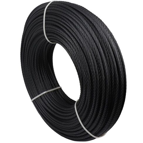 50 Pcs 3/16 Swage Threaded Stud Tensioner Length 6" for 4x4 2x2 Wood Metal Post, and 3/16 150ft Black Wire Rope and 300ft Black Wire Rope in Kuwait