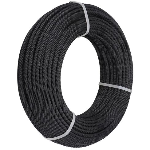 50 Pcs 3/16 Swage Threaded Stud Tensioner Length 6" for 4x4 2x2 Wood Metal Post, and 3/16 150ft Black Wire Rope and 300ft Black Wire Rope in Kuwait