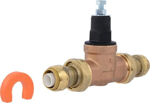 Cash Acme EB45 Pressure Regulating Valve with Disconnect Clip, Double Union, 1 Inch Push to Connect, Metal Top, 60 PSI, Compatible with SharkBite, PVA20M-DUSB-60 in Kuwait